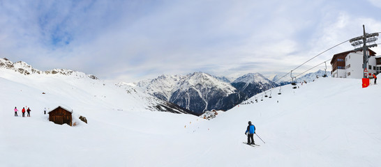 Naklejka na ściany i meble Mountain ski resort Solden Austria