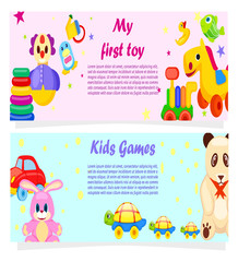My First Toy and Kids Games Posters with Text