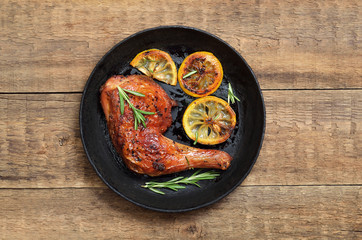 Appetizer grilled chicken leg