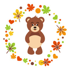 cute bear autumn