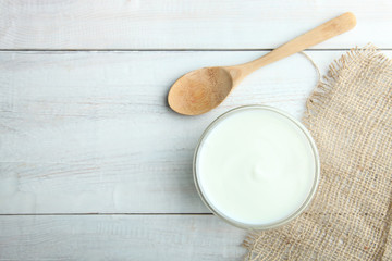 White yogurt in a bowl
