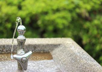 Obraz na płótnie Canvas japanese faucet for freshess water in public park