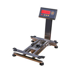 scales for weighing heavy objects and goods, isolated on white background