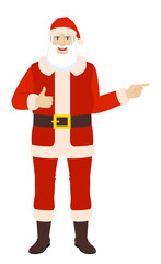  Santa Claus showing thumb up and pointing somewhere