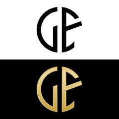 lf initial logo circle shape vector black and gold