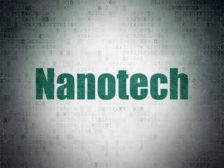 Science concept: Nanotech on Digital Data Paper background