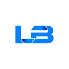 lb logo initial logo vector modern blue fold style