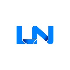 ln logo initial logo vector modern blue fold style