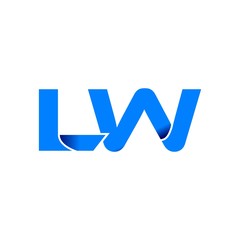 lw logo initial logo vector modern blue fold style