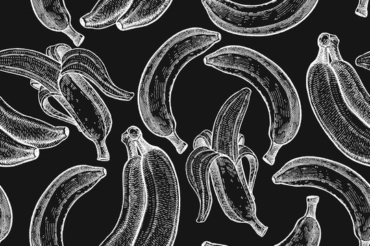 Seamless vector pattern with bananas.