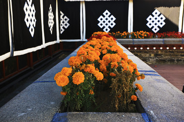 stupa in the ancient Tibetan monastery