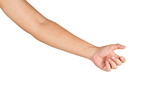 Gesture of reaching to grasp objects.Clipping path inside.