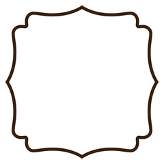 heraldic decorative frame in brown color contour