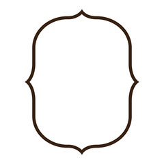 heraldic decorative frame in brown color contour