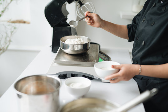 Bakery chef cooking bake in the kitchen professional