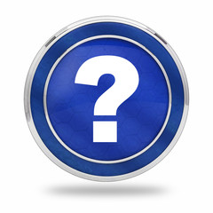 bouton point d’interrogation bleu