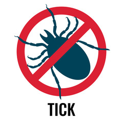 Anti-tick bug sign of red and blue colors vector illustration