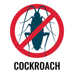 Cockroach anti bug emblem in circle vector illustration