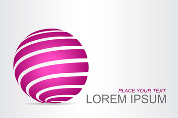 Logo stylized spherical surface with abstract shapes