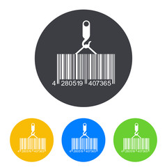 Icono plano codigo de barras carga en circulo varios colores