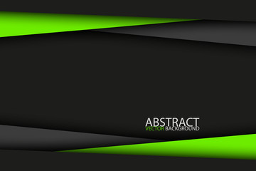 Black and green modern material design, vector abstract widescreen background