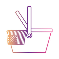 celebrate labor day with american flag in basket food in gradient color silhouette from purple to red
