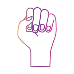 hand fist icon gradient color silhouette from purple to red