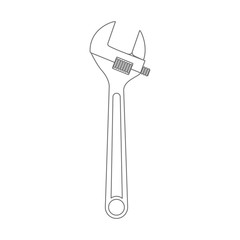 adjustable wrench flat icon monochrome silhouette