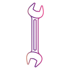 wrench flat icon gradient color silhouette from purple to red