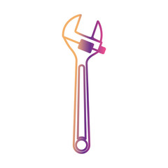 adjustable wrench flat icon gradient color silhouette from purple to red
