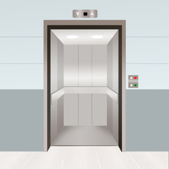 illustration of open elevator