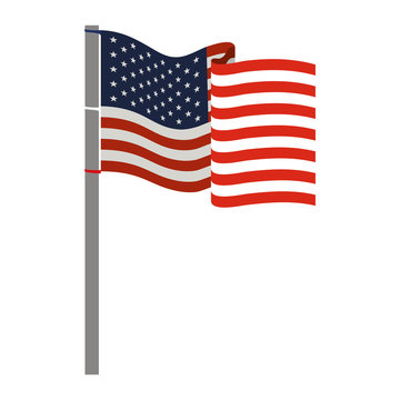united states flag waving in colorful silhouette