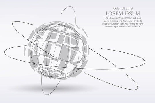 Abstract image of a planet Earth in the form of a starry sky or space, consisting of points, lines, and shapes in the form of planets, stars and the universe. Earth vector wireframe concept. Vector.