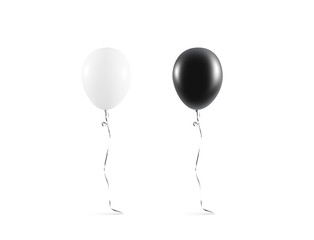 Blank black and white balloon mock up isolated. Clear white balloon art design mockup. Clean pure...