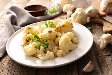 grilled cauliflower and herbs
