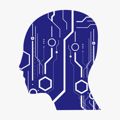 Abstract futuristic technology head
