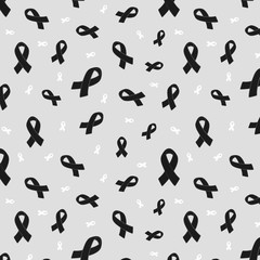 Mourning symbol isolated on gray background, Seamless, Illustration, pattern.
