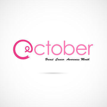 Breast Cancer October Awareness Month Campaign Background.Women health vector design.Breast cancer awareness logo design.Breast cancer awareness month icon.Realistic pink ribbon