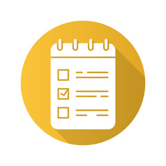 Obraz premium To do list flat design long shadow glyph icon