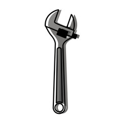 adjustable wrench flat icon watercolor silhouette