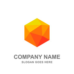 3D Geometric Hexagon Cube Logo Vector Icon