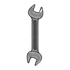 wrench flat icon colored crayon silhouette