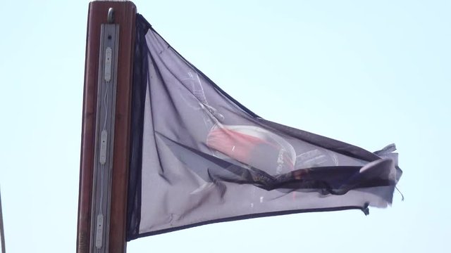 Pirate flag on the flagstaff