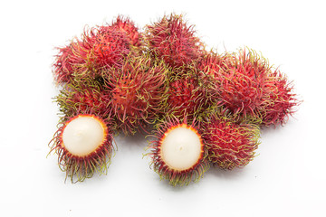 rambutan sweet fruit isolated on white background