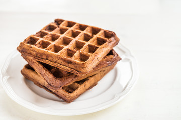 Homemade Chocolate Belgium Waffles
