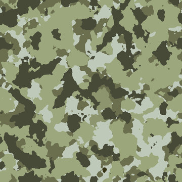 Camouflage seamless pattern design.Green colors.