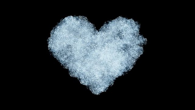 Beautiful Animation of Freezing Window forming Heart Shape. Alpha Mask. Freezing and Defrosting. Ultra HD 3840x2160.
