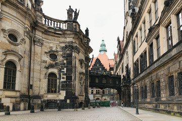 Fototapeta premium Dresden, Germany - August 4, 2017: Zwinger - late German Baroque, founded in the early 18th century. a complex of four magnificent palace buildings.
