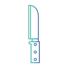 santoku knife degraded blue color contour
