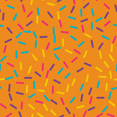 Festival seamless pattern with confetti or donut's glaze, sprinkles, vector illustration